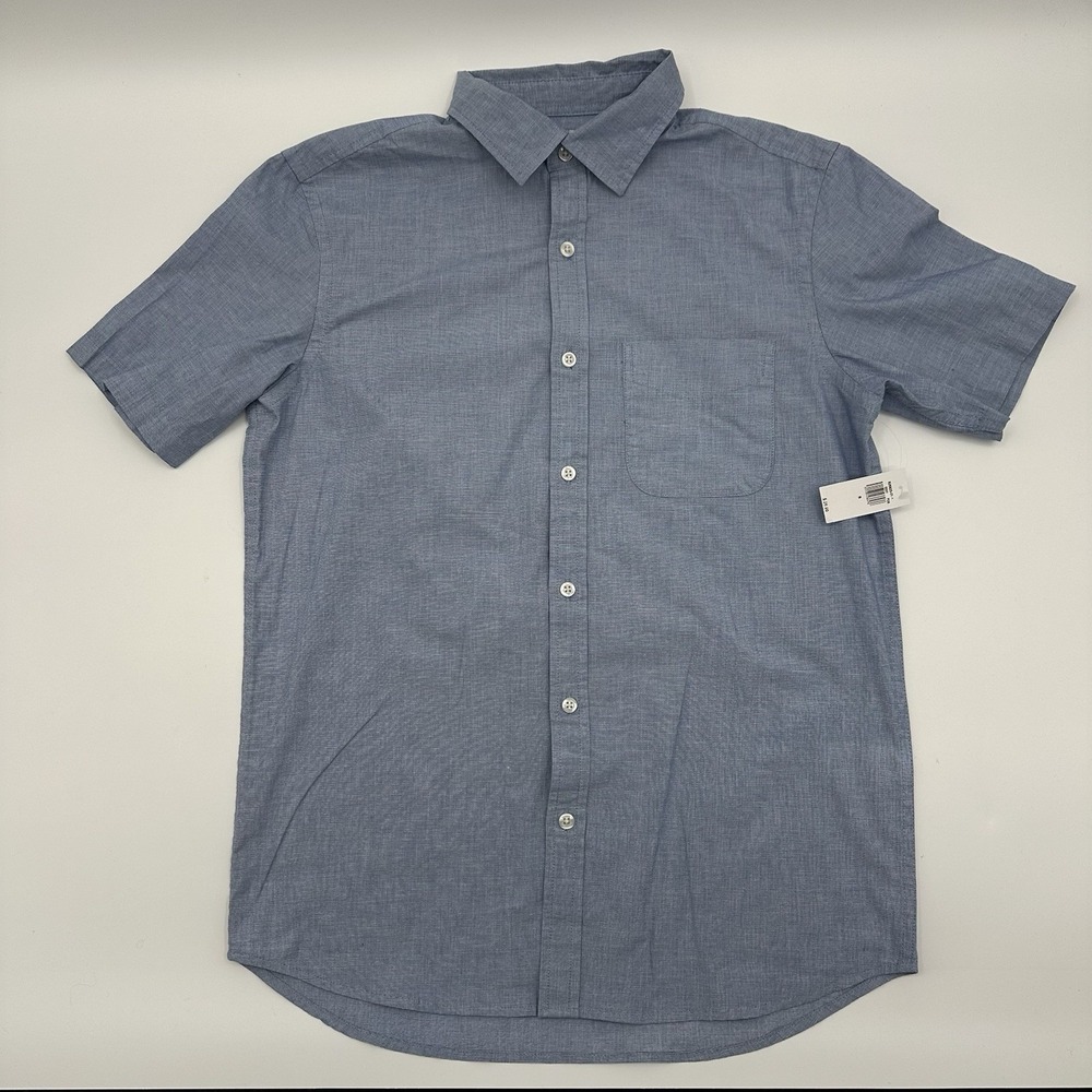 Old navy Blue Everyday Shirt Short-Sleeve Button Up Men's Size Small NWT NEW‎